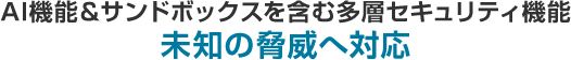 AI機能＆サンドボックスを含む多層セキュリティ機能 未知の脅威へ対応